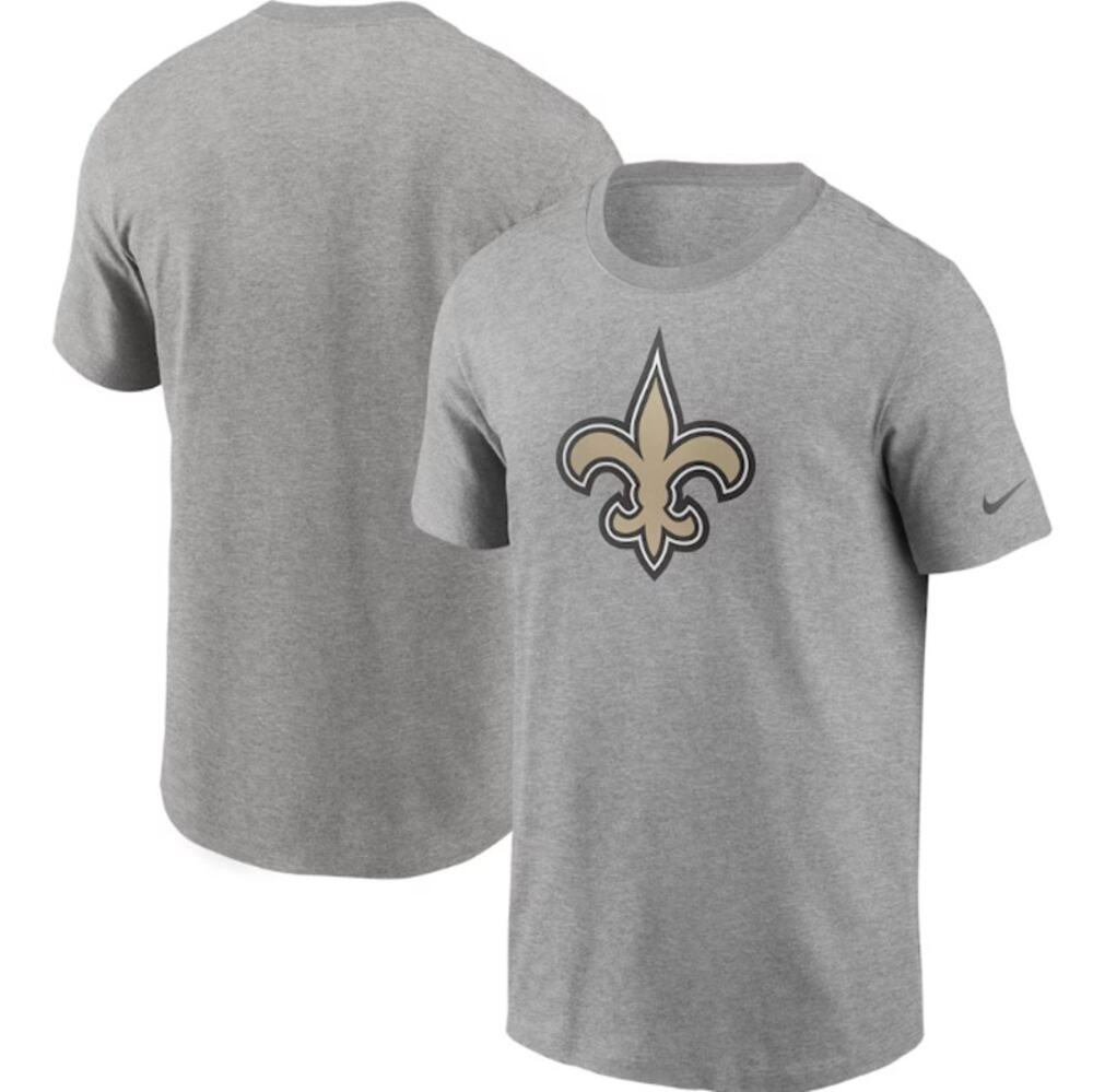 NIKE Men's NFL New Orleans Saints Logo T-Shirt Large Heather Grey NWT N199-06G